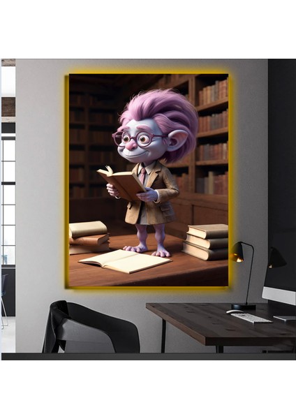 LED Işıklı Kanvas Tablo, 3D Dekoratif Baskılı Tablo Yapay Zeka Desteksli Hayvanlar 441