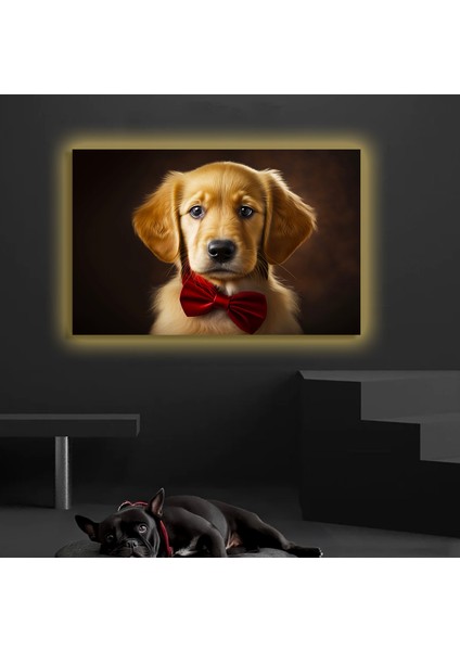 LED Işıklı Kanvas Tablo, 3D Dekoratif Baskılı Tablo Yapay Zeka Desteksli Hayvanlar 147