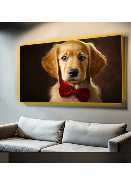 LED Işıklı Kanvas Tablo, 3D Dekoratif Baskılı Tablo Yapay Zeka Desteksli Hayvanlar 147