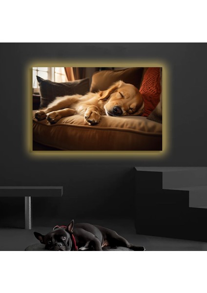LED Işıklı Kanvas Tablo, 3D Dekoratif Baskılı Tablo Yapay Zeka Desteksli Hayvanlar 163