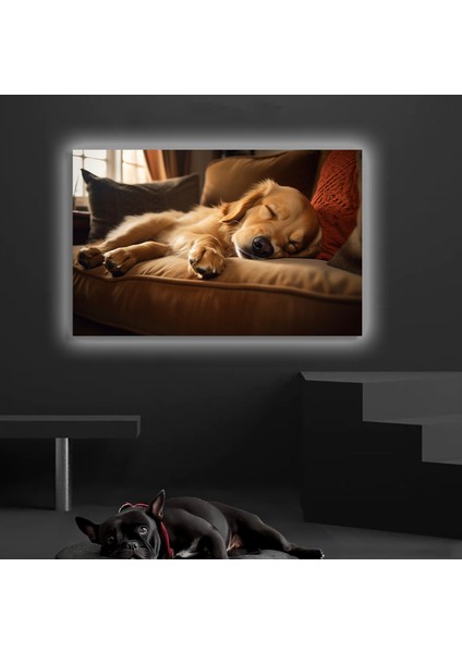 LED Işıklı Kanvas Tablo, 3D Dekoratif Baskılı Tablo Yapay Zeka Desteksli Hayvanlar 163