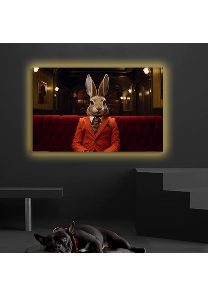 LED Işıklı Kanvas Tablo, 3D Dekoratif Baskılı Tablo Yapay Zeka Desteksli Hayvanlar 28