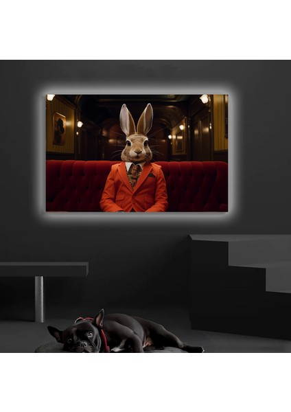 LED Işıklı Kanvas Tablo, 3D Dekoratif Baskılı Tablo Yapay Zeka Desteksli Hayvanlar 28