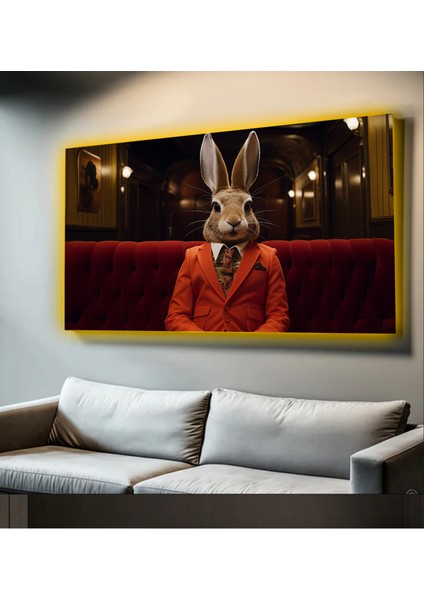 LED Işıklı Kanvas Tablo, 3D Dekoratif Baskılı Tablo Yapay Zeka Desteksli Hayvanlar 28