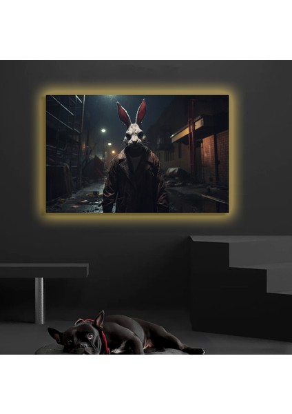 LED Işıklı Kanvas Tablo, 3D Dekoratif Baskılı Tablo Yapay Zeka Desteksli Hayvanlar 165