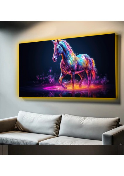 LED Işıklı Kanvas Tablo, 3D Dekoratif Baskılı Tablo Yapay Zeka Desteksli Hayvanlar 104