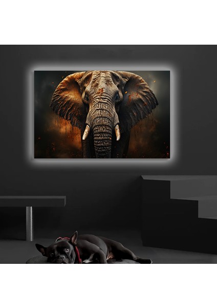 LED Işıklı Kanvas Tablo, 3D Dekoratif Baskılı Tablo Yapay Zeka Desteksli Hayvanlar 237