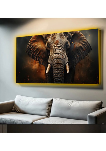 LED Işıklı Kanvas Tablo, 3D Dekoratif Baskılı Tablo Yapay Zeka Desteksli Hayvanlar 237