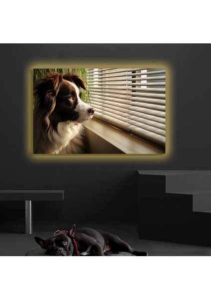 LED Işıklı Kanvas Tablo, 3D Dekoratif Baskılı Tablo Yapay Zeka Desteksli Hayvanlar 194