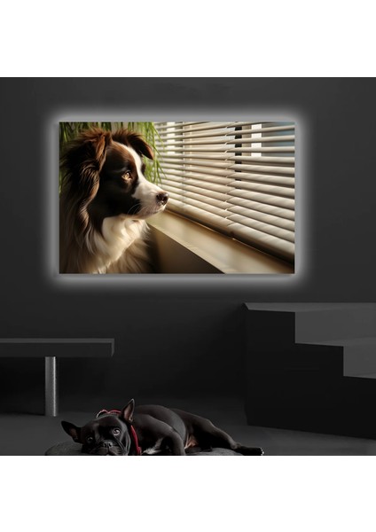 LED Işıklı Kanvas Tablo, 3D Dekoratif Baskılı Tablo Yapay Zeka Desteksli Hayvanlar 194