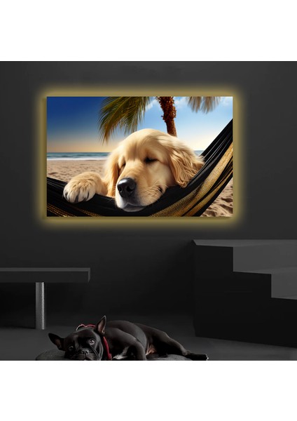 LED Işıklı Kanvas Tablo, 3D Dekoratif Baskılı Tablo Yapay Zeka Desteksli Hayvanlar 141