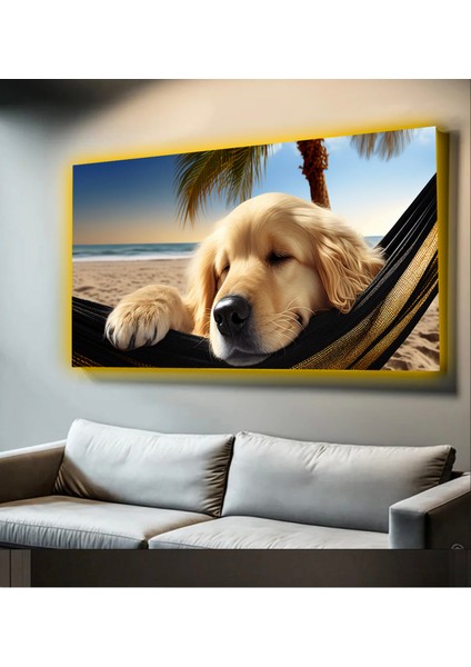 LED Işıklı Kanvas Tablo, 3D Dekoratif Baskılı Tablo Yapay Zeka Desteksli Hayvanlar 141