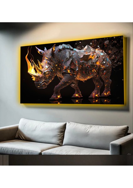 LED Işıklı Kanvas Tablo, 3D Dekoratif Baskılı Tablo Yapay Zeka Desteksli Hayvanlar 295