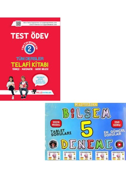 2.sınıf Tüm Dersler Telafi Kitabı + Megazeka Bilsem 5 Deneme Kitabı