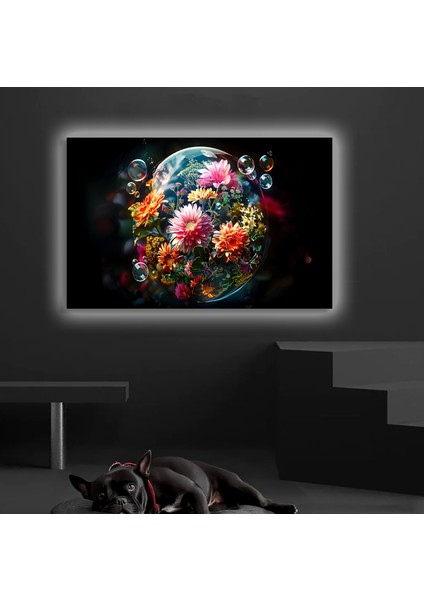 LED Işıklı Kanvas Tablo, 3D Dekoratif Baskılı Tablo Yapay Zeka Desteksli Hayvanlar 111