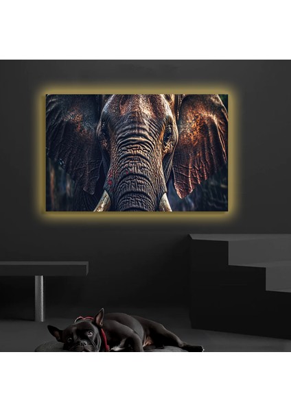 LED Işıklı Kanvas Tablo, 3D Dekoratif Baskılı Tablo Yapay Zeka Desteksli Hayvanlar 235