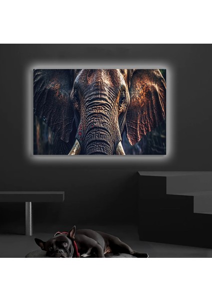 LED Işıklı Kanvas Tablo, 3D Dekoratif Baskılı Tablo Yapay Zeka Desteksli Hayvanlar 235