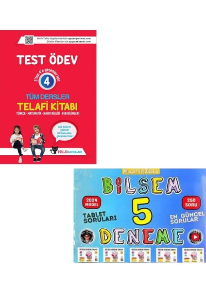 4. Sınıf Tüm Dersler Telafi Kitabı - Megazeka BİLSEM 5 Deneme Kitabı