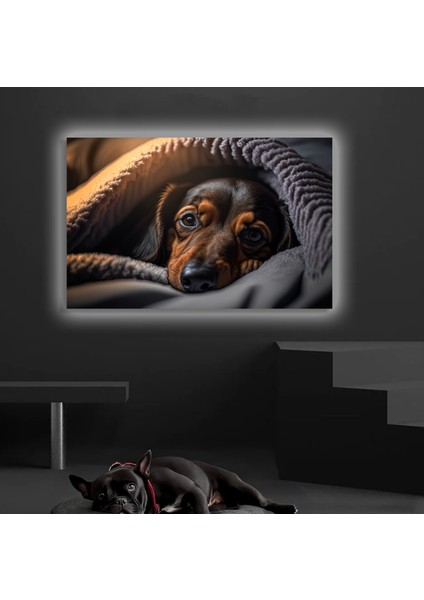 LED Işıklı Kanvas Tablo, 3D Dekoratif Baskılı Tablo Yapay Zeka Desteksli Hayvanlar 168