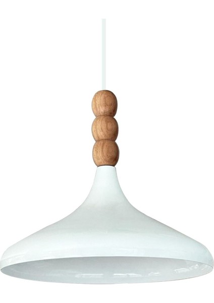 Şık Ahşap Boncuklu Tekli Avize, 35x35 cm, Modern ve Hafif Tasarım indirimleri