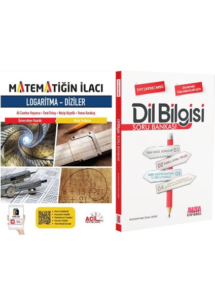 Matematiğin İlacı Logaritma Diziler ve AKM Dil Bilgisi Soru Bankası Seti 2 Kitap