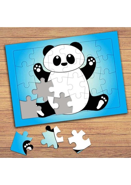 Sevimli Hayvan Panda Çocuklara Özel Puzzle Yapboz TABLO-77958