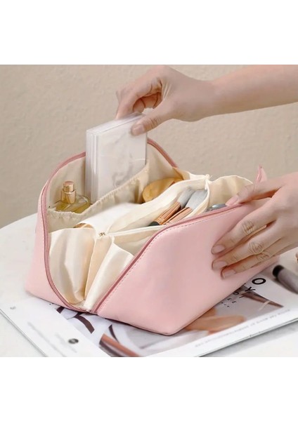 Büyük Kapasiteli Taşınabilir Su Geçirmez Deri Makyaj Çantası fırsatları