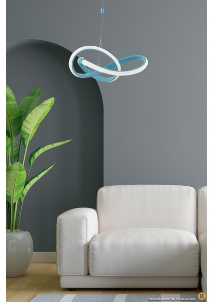 Tekno Trust Modern Tekli Sarkıt Power LED Avize Mavi Beyaz Işık Ledli Çocuk Odası Avize