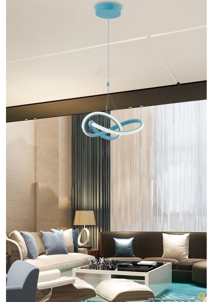 Tekno Trust Modern Tekli Sarkıt Power LED Avize Mavi Beyaz Işık Ledli Çocuk Odası Avize