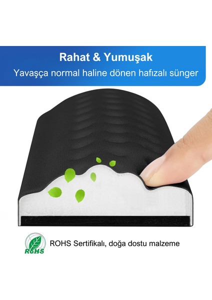 Klassegear Klavye ve Fare Bilek Desteği Seti, Memory Foam, Ergonomik Bilek Pedi, Kaymaz Tabanlı