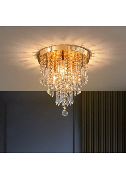Tekno Trust Ahenk Gold Kristal Taşlı Modern Salon Avize