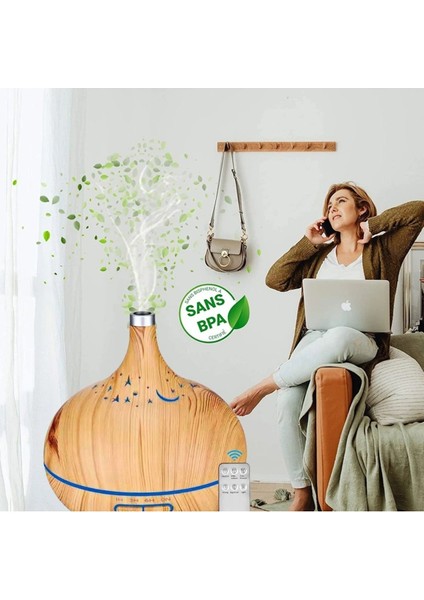 Renkli Ultrasonik Aroma Difüzörü, LED Işık, Hava Nemlendirici, Kahverengi, 2 Yıl Garanti fiyatları