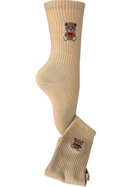 Ayıcık Desenli 3 Çift Soket Çorap Cotton fırsatları