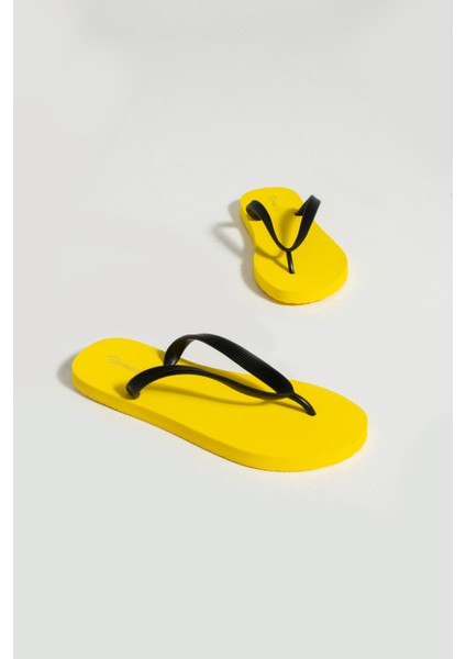 Erkek Rahat Parmak Arası Sarı Plaj Terliği Flipflop