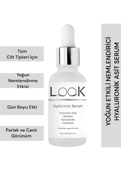 Hyaluronic Acid Serum - Hyaluronik Asit Nemlendirici Yenileyici Yumuşatıcı HA B3 - B5 - E Vitaminleri Koruyucu Cilt Bakım Serumu 30 ml