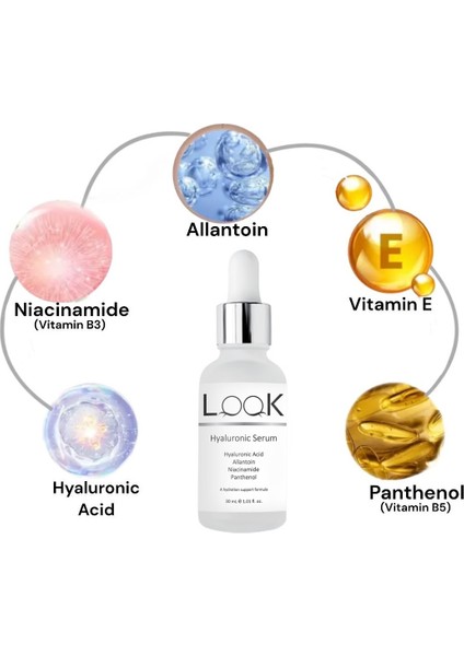 Hyaluronic Acid Serum - Hyaluronik Asit Nemlendirici Yenileyici Yumuşatıcı HA B3 - B5 - E Vitaminleri Koruyucu Cilt Bakım Serumu 30 ml