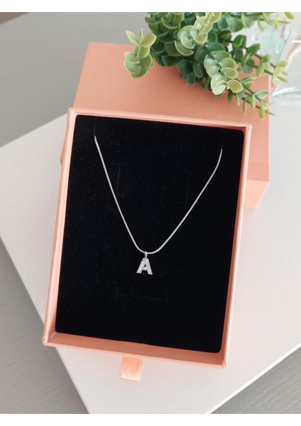 Çelik Silver Rodyum Kaplama Harf Kolye A Harfi