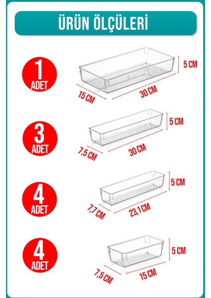 12'li Kaşık ve Kepçe Düzenleyici Modüler Organizer Çekmece Içi Düzenleyici Çift Çekmece Kullanılır Kaşıklık