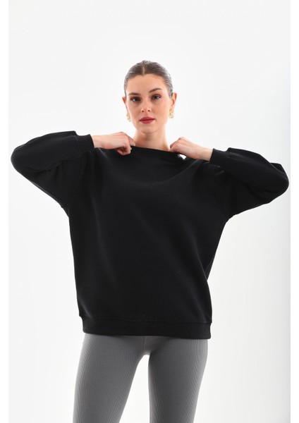Anna Bisiklet Yaka Oversize Sweatshirt