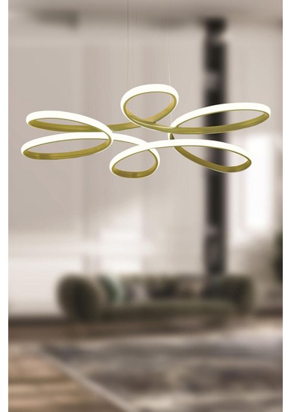 Modern alüminyum sarkıt avize, 45x45 cm, LED ışık, şık ve parlak dekoratif aydınlatma