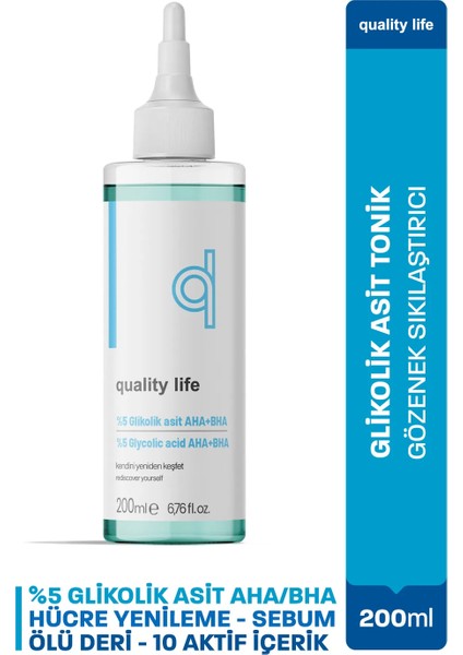 %5 Glikolik Asit Tonik 200 ml - Aha Bha Tonik - Canlandırıcı Hücre Yenileme