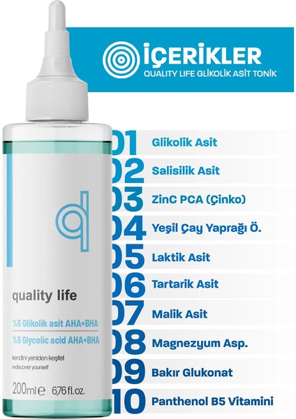 %5 Glikolik Asit Tonik 200 ml - Aha Bha Tonik - Canlandırıcı Hücre Yenileme fırsatları