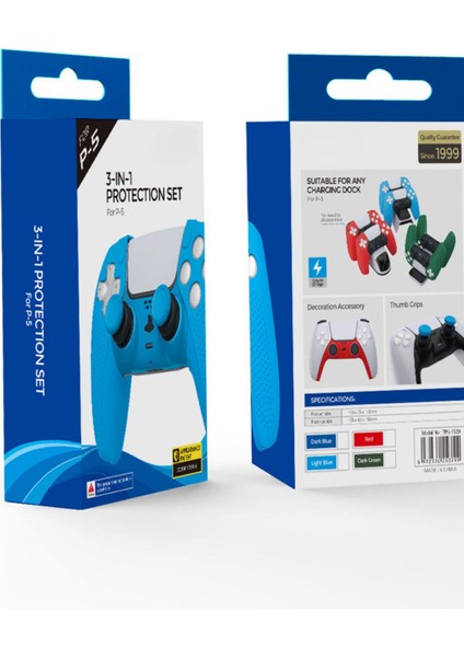 3in1 Ps5 Dualsense Dekoratif Çıta Analog Yükseltici Silikon Kılıf Joystick Koruyucu Kit