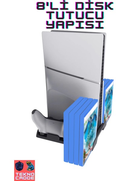 P5D-002 Ps5 Slim Disk/ps5 Slim Dijital Uyumlu Stand Şarj Cihazı Soğutucu Fan indirimleri