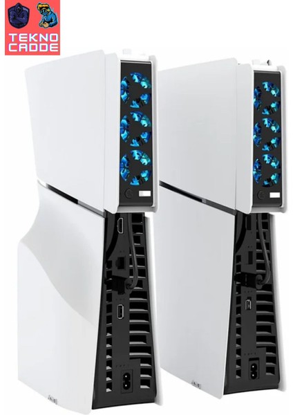 PG-P5S004 Ps5 Slim Disk/ps5 Slim Dijital Uyumlu Işıklı Smart Oto Soğutucu Fan
