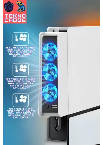 PG-P5S004 Ps5 Slim Disk/ps5 Slim Dijital Uyumlu Işıklı Smart Oto Soğutucu Fan fiyatları