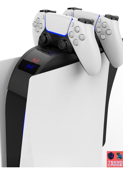 PG-P5015 2in1 Ps5 Disk/ps5 Dijital Uyumlu LED Ekranlı Joystick Şarj Soğutucu Fan indirimleri