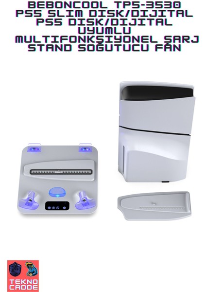 TP5-3530 Ps5/ps5 Slim Uyumlu Multifonksiyonel Şarj Stand Soğutucu Fan fiyatları
