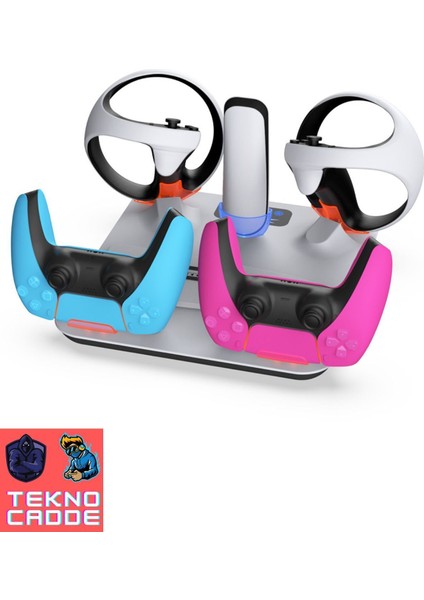 TP5-3513 Ps Vr2 Joystick Şarj Ps Vr2 Gözlük Stand Ps5 Disk Ps5 Dijital Soğutucu Fan Stand