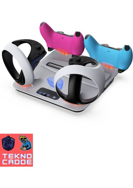 TP5-3513 Ps Vr2 Joystick Şarj Ps Vr2 Gözlük Stand Ps5 Disk Ps5 Dijital Soğutucu Fan Stand
